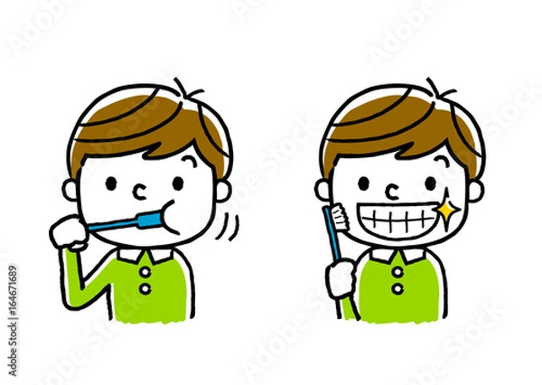 Fototapeta 男の子：歯磨き
