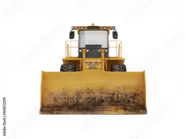 Obraz Big yellow bulldozer. 3D rendering