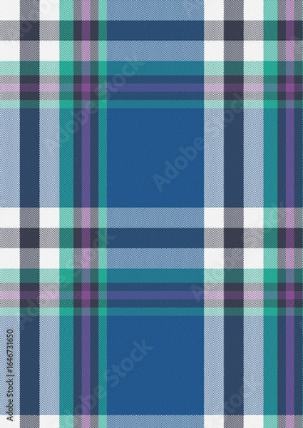 Fototapeta Colorful pastel seamless plaid pattern fabric texture with pink geometric checkered lines