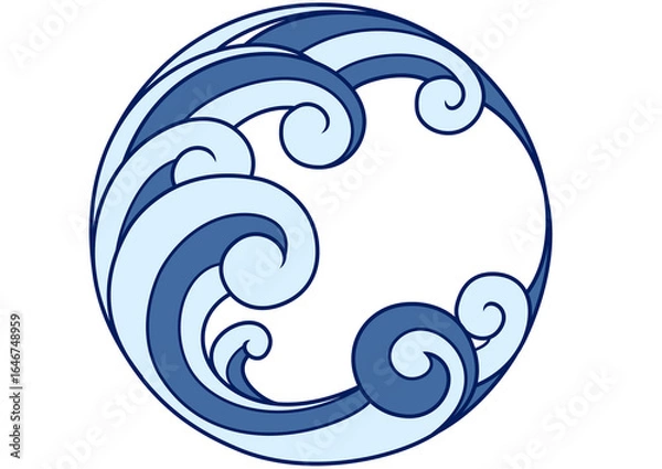 Fototapeta ロゴ　波　海　日本