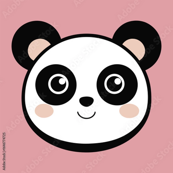 Obraz "Kawaii Panda Face Vector Illustration"