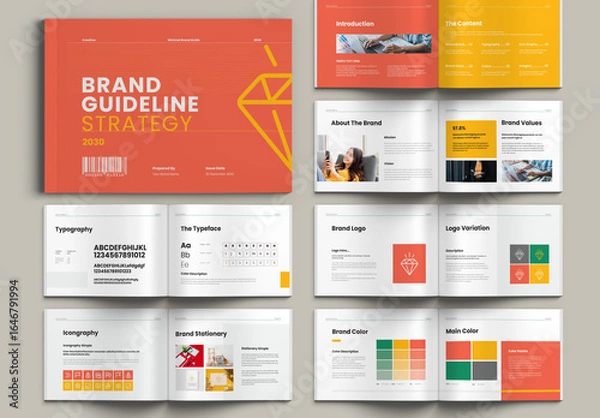 Fototapeta Brand Guidelines Template Design Layout