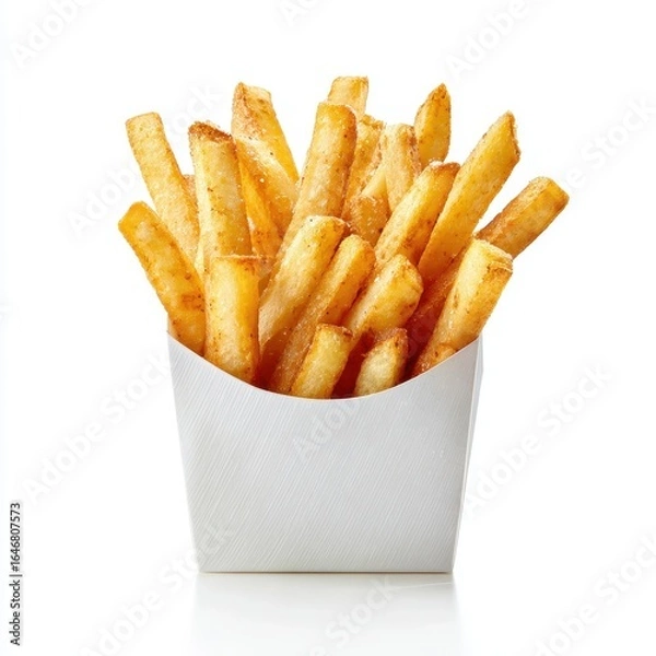 Obraz French fries in a white container