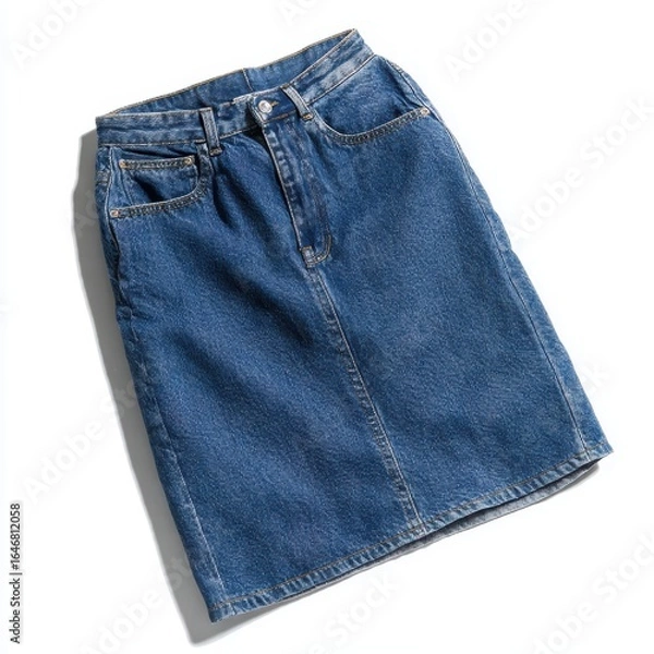 Obraz A denim skirt with a button closure