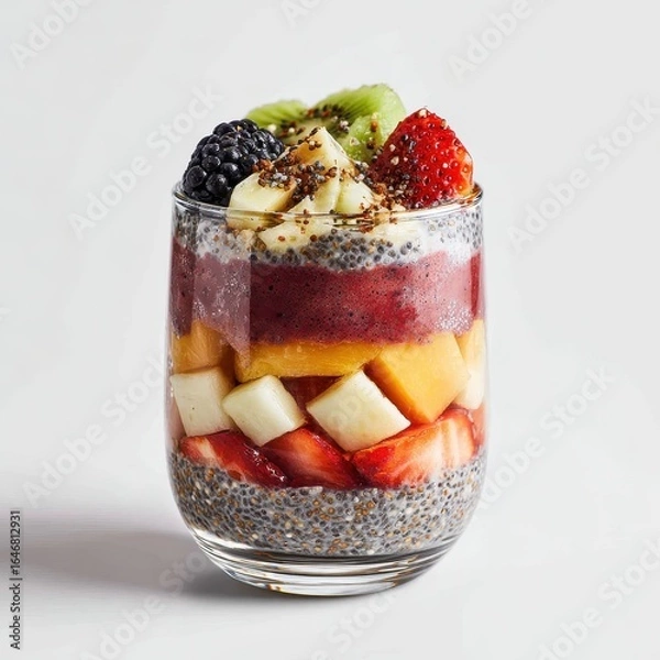 Obraz A glass filled with fruit and chia