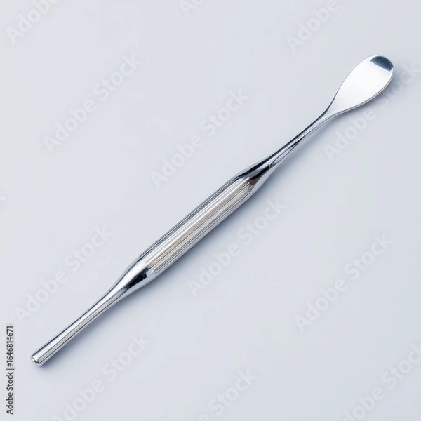 Obraz A spoon with a silver handle on a white background