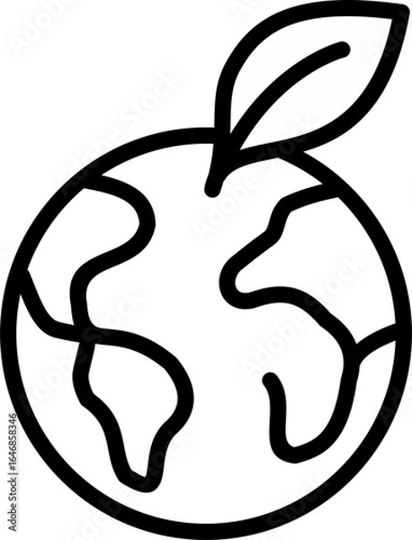 Fototapeta Embrace sustainability with this modern, clean line art icon representing our planet and growth, perfect for eco-friendly branding and environmental awareness campaigns