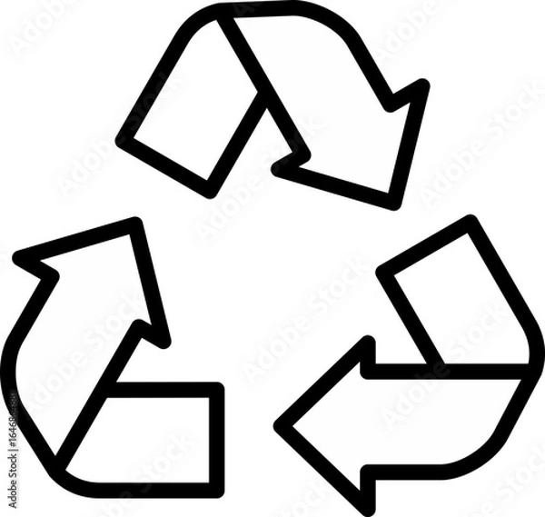 Fototapeta Recognizable recycling symbol in a clean, modern outline design, perfect for promoting sustainability and eco-friendly practices across all platforms