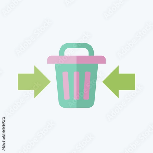 Fototapeta Icon Waste Reduction. related to Waste symbol. flat style. design editable