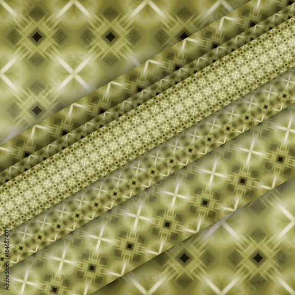 Fototapeta Green volumetric geometric pattern. Beautiful pattern for design, printing, batik.