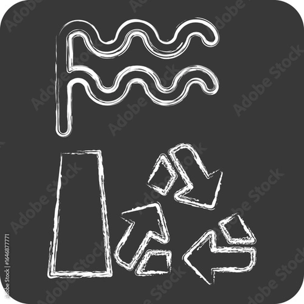 Fototapeta Icon Recycling Plant. related to Waste symbol. chalk Style. design editable