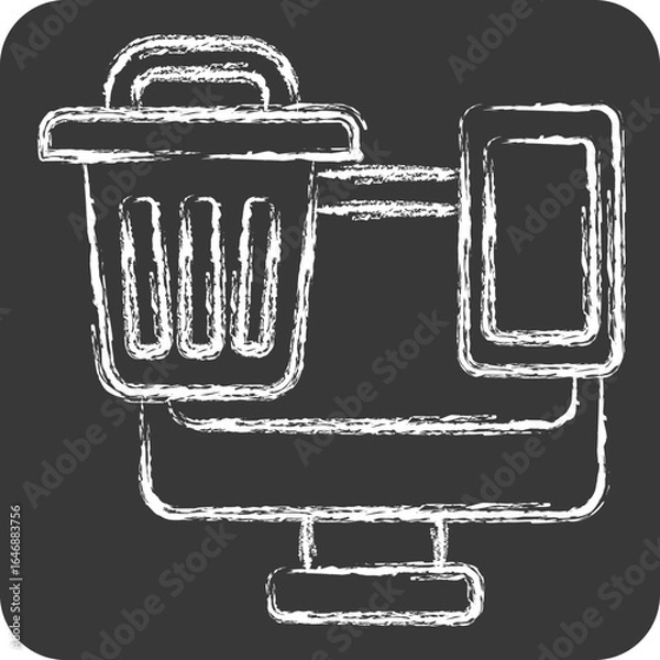 Fototapeta Icon E Waste. related to Waste symbol. chalk Style. design editable