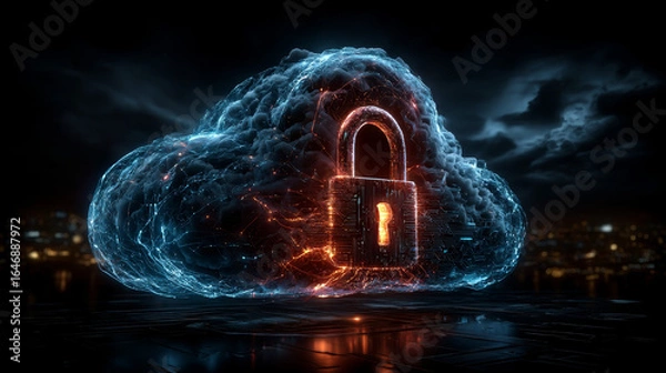 Fototapeta Businessman touch word Cloud Security is a critical aspect of protecting data, applications, and infrastructure in the cloud, ensuring privacy and compliance against cyber threats.