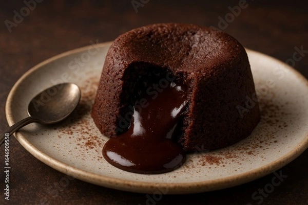 Obraz chocolate lava cake on a plate