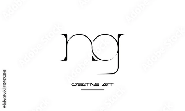 Obraz NG, GN, N, G abstract letters logo monogram