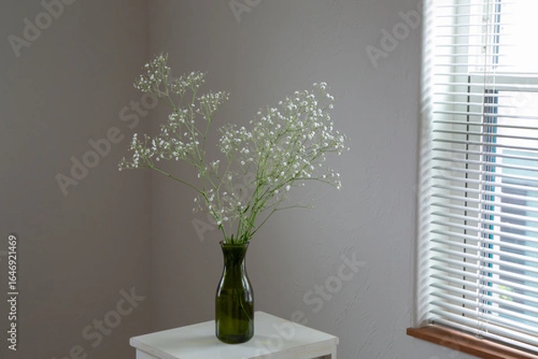 Obraz 白い部屋に置かれたカスミソウ