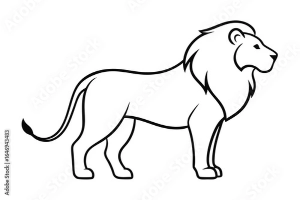 Fototapeta Wild animals silhouettes, including horse, lion, and dog, form a powerful vector illustration