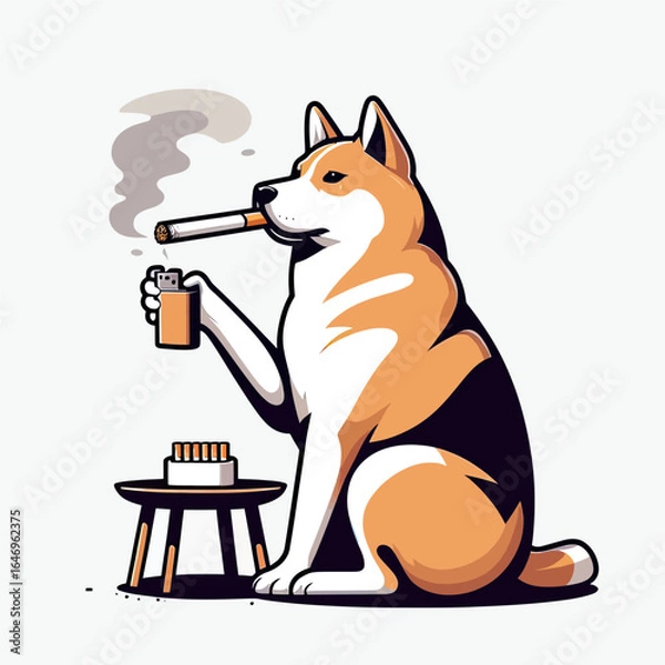 Fototapeta Dog smoking (2)