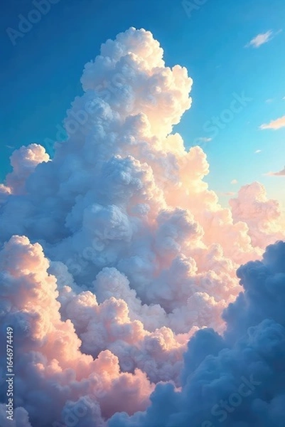 Obraz Intricate, swirling cloudscapes painted across a vibrant, clear sky, evoking a sense of boundless imagination and ethereal beauty , wonder, boundless