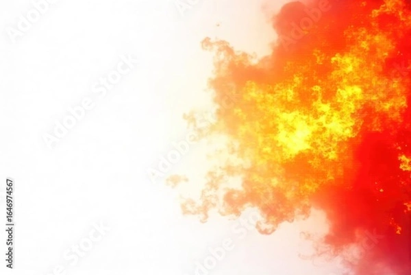 Obraz Intense heat radiating from a bright white background, perfect for illustrating concepts of summer, energy, or intense temperatures A minimalist, high-impact image , vibrant, minimalist