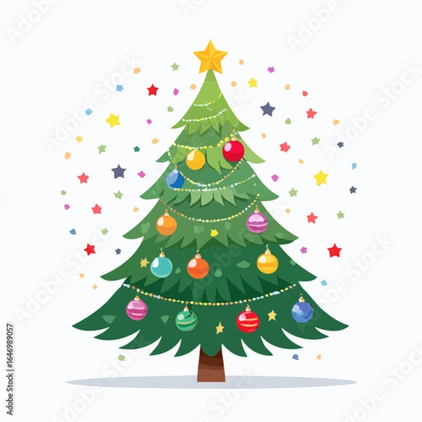 Obraz christmas tree vector illustration