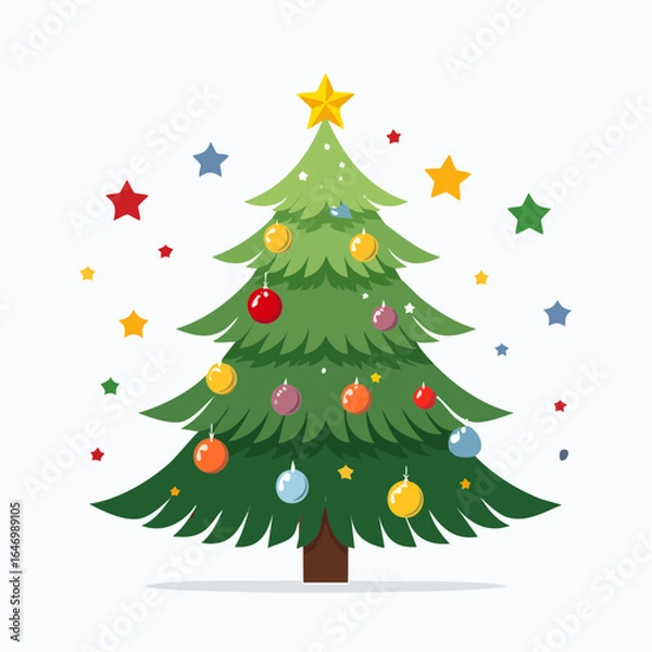 Obraz christmas tree isolated on white