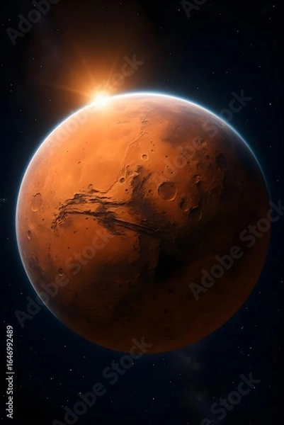 Fototapeta Red Mars Planet in Space