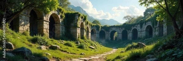 Obraz Sun-Drenched Ancient Stone Ruins Forgotten Civilization Unveiled by Erosion