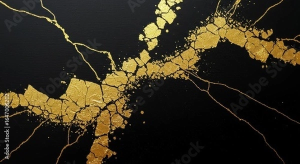 Obraz Black Gold Authority – Statement Abstract