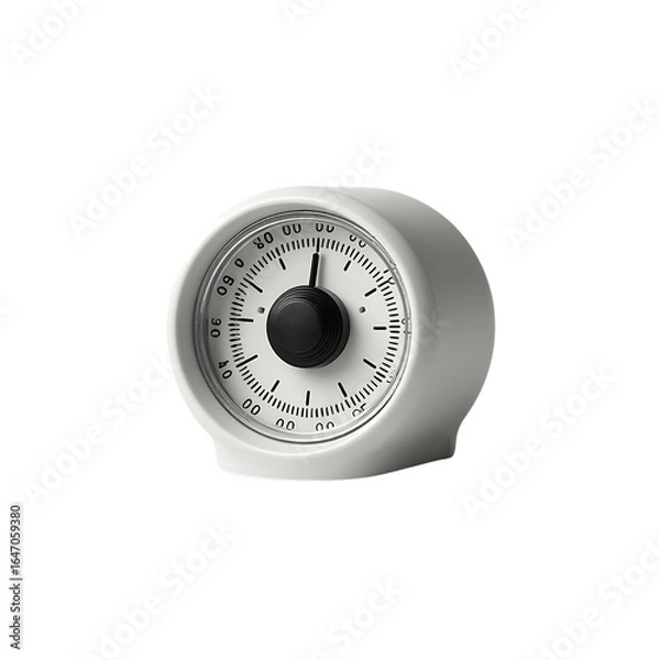 Fototapeta A vintage kitchen timer featuring a classic dial and pointer, perfect for baking, cooking, and meal preparation. Ideal for home chefs and culinary enthusiasts.