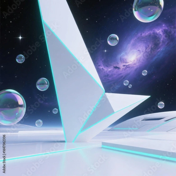 Obraz Abstract White Futuristic Background