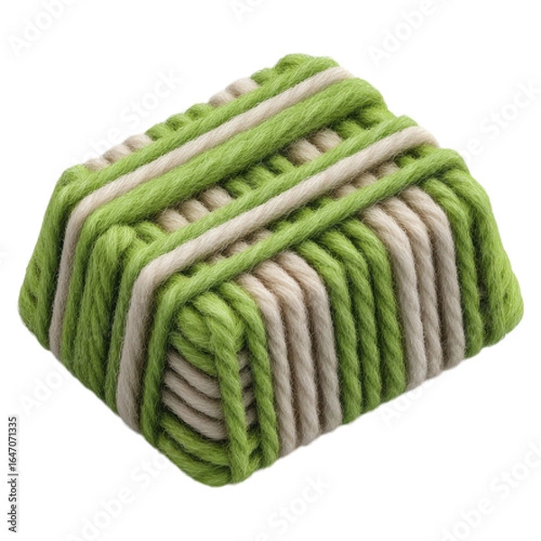 Fototapeta Isolated Yarn Key Cap on a Keyboard Styled with Green Stripes