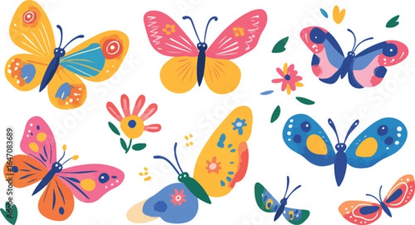 Fototapeta seamless pattern with butterflies
