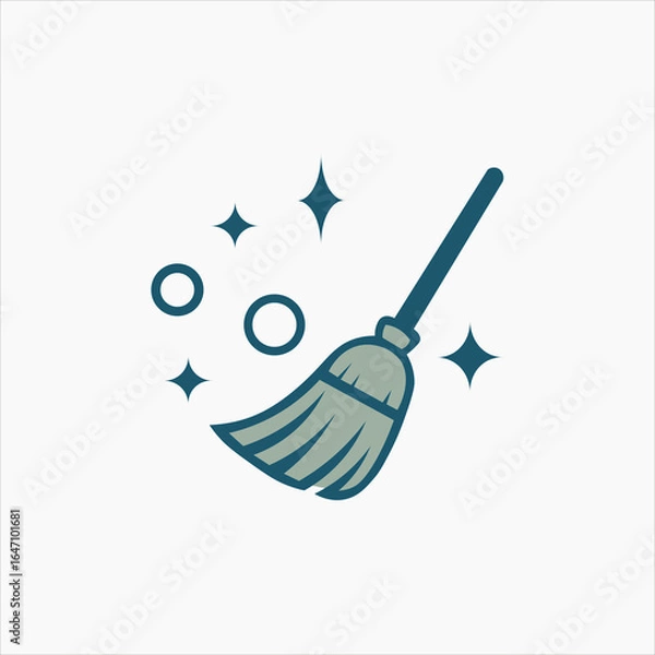 Obraz Creative cleaning concept logo design template vector illustration 