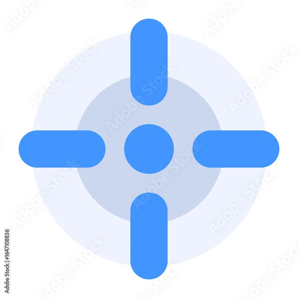 Fototapeta Concentric Circles Cross Icon
