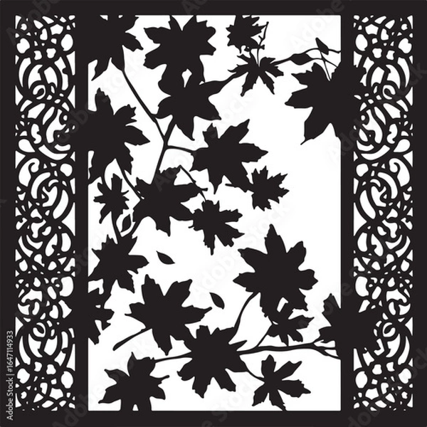 Obraz Maple Leaf Silhouette Laser Cut Panel