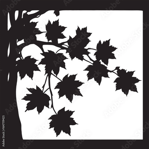 Obraz Maple Leaf Silhouette Laser Cut Panel