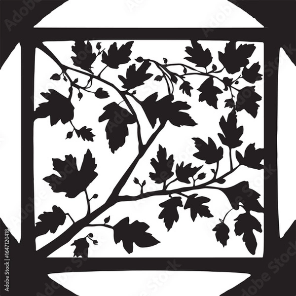 Obraz Maple Leaf Silhouette Laser Cut Panel