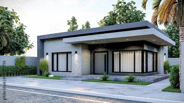 Obraz 3D illustration of a premium one-story villa 2