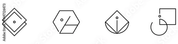 Obraz the abstraction form element set