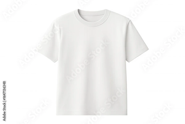 Fototapeta Simple white t-shirt mockup isolated on transparent background, ideal for showcasing designs and prints