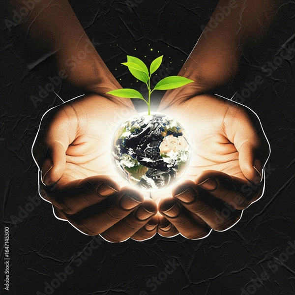Fototapeta Conceptual Illustration of a New Idea, Growth, and Potential - Textured Art for Startups, Innovation, and Beginnings
