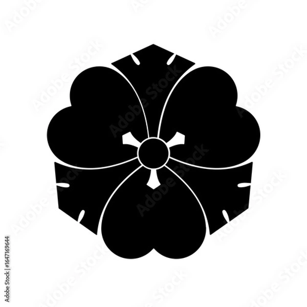 Obraz 片喰紋・三つ又剣片喰（みつまたけんかたばみ）