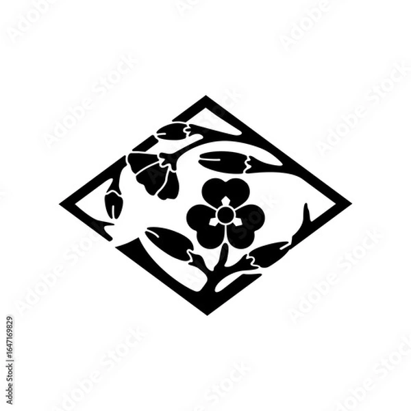 Obraz 片喰紋・片喰枝菱（かたばみえだびし）