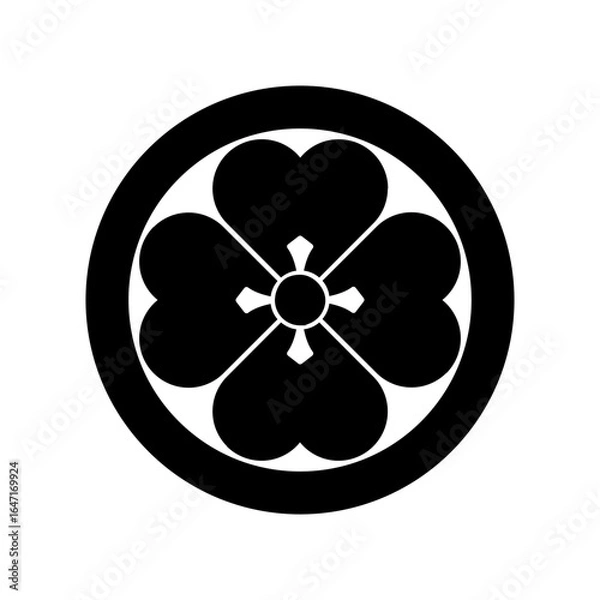 Obraz 片喰紋・丸に四つ片喰（まるによつかたばみ）