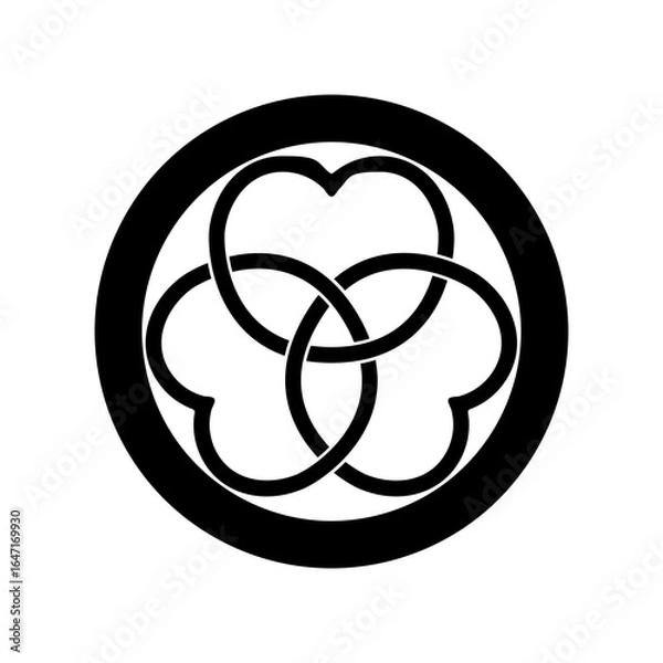 Obraz 片喰紋・丸に金輪片喰（まるにかなわかたばみ）