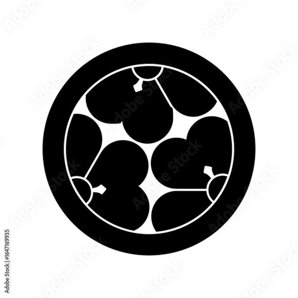 Obraz 片喰紋・丸に三つ割りの片喰（まるにみつわりのかたばみ）