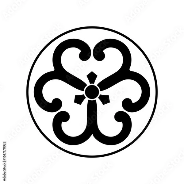 Obraz 片喰紋・糸輪に蔓片喰（いとわにつるかたばみ））/ 糸輪に中陰の蔓片喰（いとわにちゅうかげのつるかたばみ）