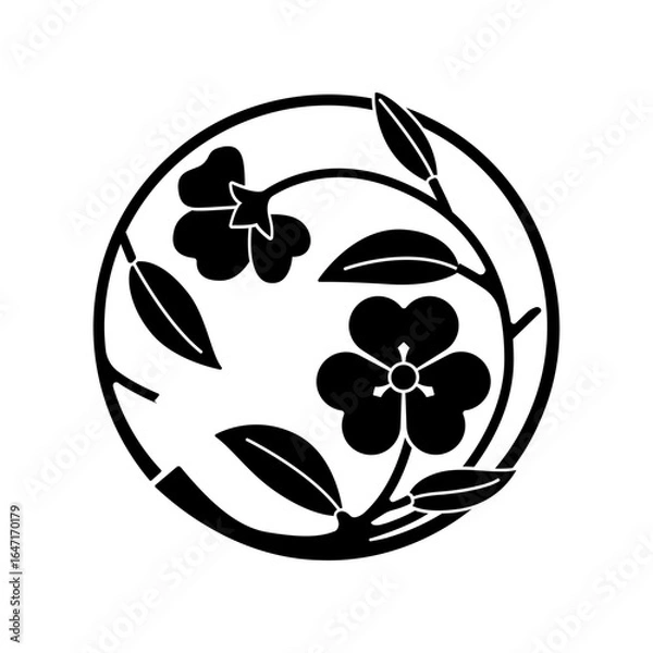 Obraz 片喰紋・変り片喰の枝丸（かわりかたばみのえだまる）/ 変り片喰枝丸（かわりかたばみえだまる）