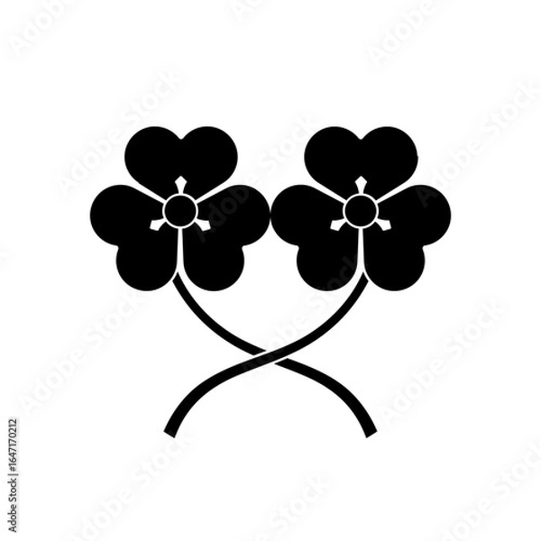 Obraz 片喰紋・二葉片喰（ふたばかたばみ）/ 軸違い片喰（じくちがいかたばみ）